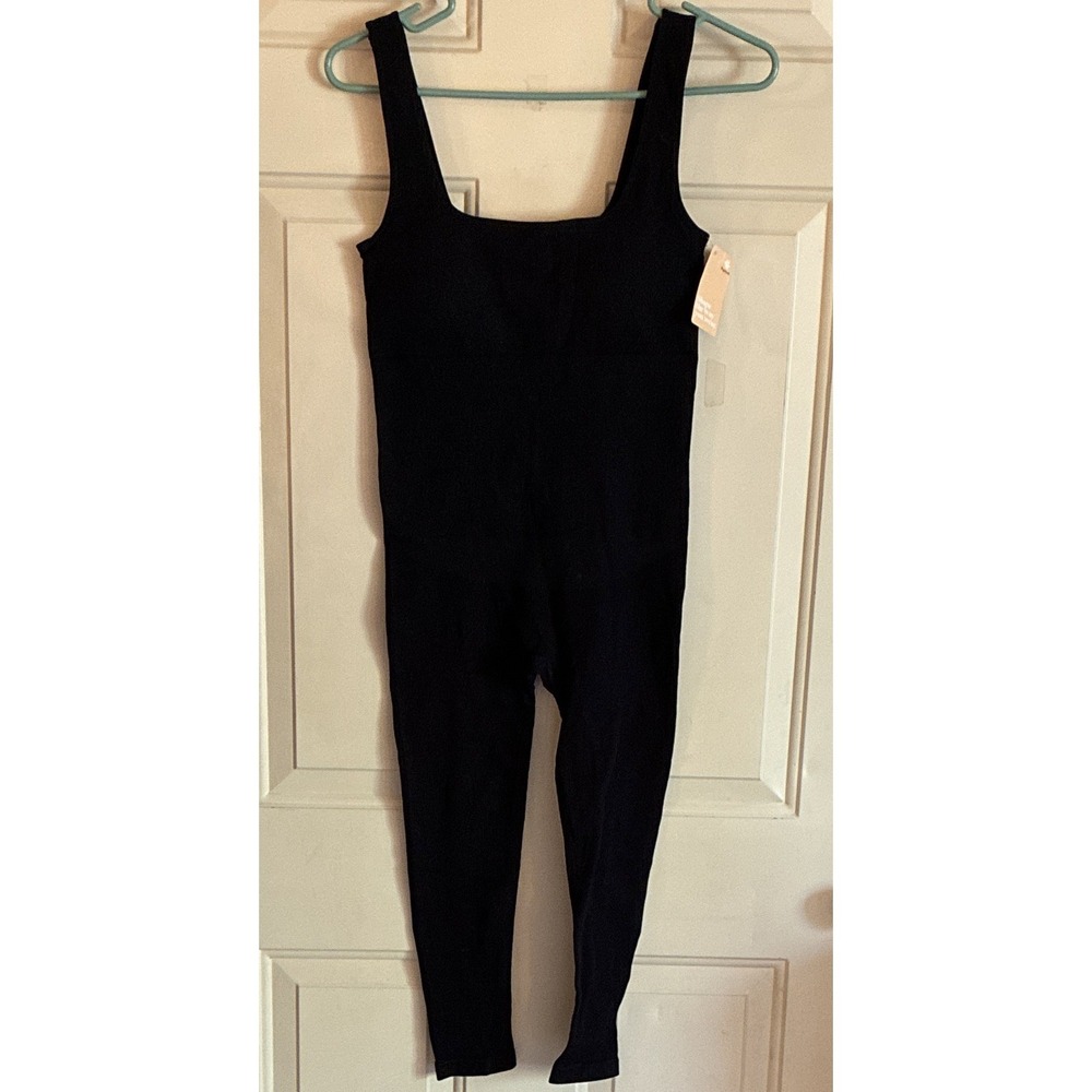 Popilush Black Full Body Ribbed Shape-wear Large 94% Nylon 6% Elastane